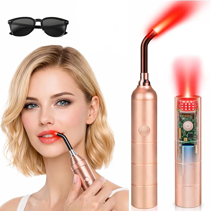 Handheld Red Light Therapy for Skin Appearance, for Muscle Relaxation, Joint Comfort, and Wellness for Knee, Portable 660nm 810nm 850nm 940nm Infrared Light with Dual Modes and Detachable Tip