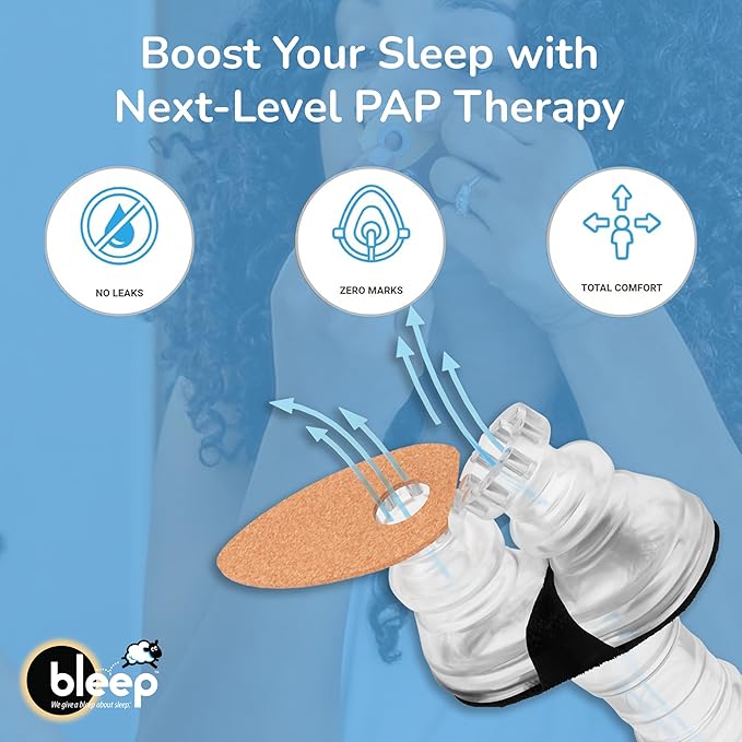 Bleep Eclipse Halos C Pap Mask-Free Interface, Strapless Sleep Apnea CPAP Nose Mask with 64 MagSeal Ports, Leak-Free Adhesive, BPA-Free, Supplies & Accessories, 32 Count, USA-Made (Pack of 2)