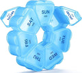 Weekly Pill Organizer, 7 Day AM/PM Pill Box with 14 Compartments, 2 Times a Day Travel Pill Case for Vitamins, Medicine, Fish Oil & Supplements (Blue)
