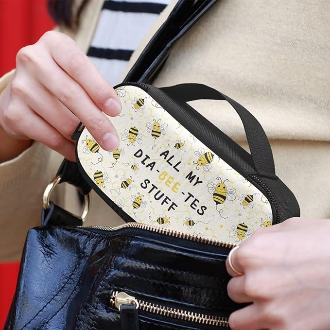 Rnyleeg Diabetic Bags for Supplies for Women Men Insulin Travel Case with Handle Small Size Insulin Bag for Diabetics Glucose Meter Case