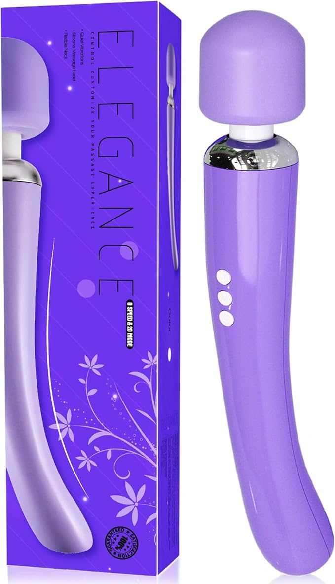 Therapeutic Cordless Massager - Powerful Massage Tool Handheld 8 Speeds 20 Patterns - Rechargeable Hand Massagers for Sore Muscles - Hand Held Massage Tool for Neck & Back