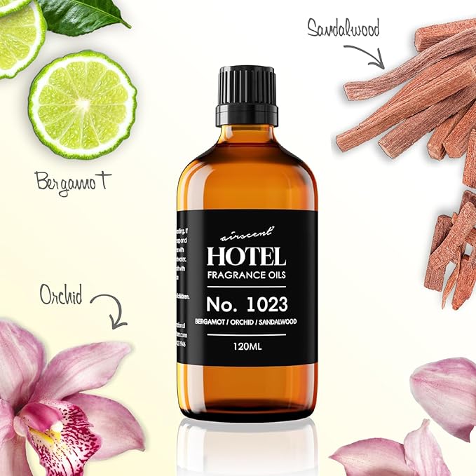 AirScent Hotel Diffuser Oil No. 1023 Inspired by The Baccarat Hotel Scent - Love Affair Fragrance Oil for Ultrasonic and Waterless Diffusers and Crafting - 500 mL, 16.9 fl oz Glass Bottle