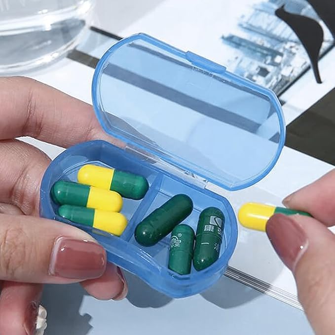 12PCS Pill Case Organizer Pocket Small Pill Holder, Daily AM & PM containers, Medicine Holder, Ideal for Medication, Vitamin, Supplement, Perfect for Travel, Ideal for Purse