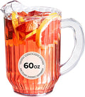 Restaurantware 60 Ounce Beer Pitcher - 1 Count - Chef 101 Durable Restaurant Pitcher - Hard Plastic, Serve Soda, Lemonade, Juice, Or Sangria, Clear Plastic Water Glass, For Bars, Parties, Or Homes,