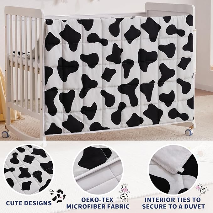 anfie Weighted Blanket Kids (36"x48" 5lbs) Weighted Blanket Cooling Blanket for Sleeping,Throw Size Breathable Blanket with Premium Glass Bead(White Cow)