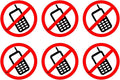 Rogue River Tactical No Cell Phones Sticker Sign 3" Pack of 6 Vinyl Decal Indoor Outdoor Window Door Business Retail Store