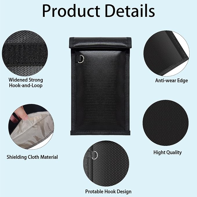 yaokvide Faraday Bags for Phones & Car Keys, Fireproof & Waterproof Faraday Key Fob Protector, Anti-Theft Signal Blocker Pouch