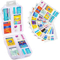 INVODA 7-Day Pill Organizer with Medicine Labels Travel Pill Case Compact, Portable Medication Organizer for Daily Use (3.7 x 2.4 x 1.18 Inches)