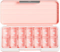 Zoksi Am Pm Pill Organizer 7 Day, Weekly Pill Box 2 Times a Day, Medicine Pill Organizer with Separate Compartment, Travel Pill Case Dispenser Portable for Vitamins, Fish Oils, Medicines(Pink)