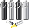 4pcs Metal Pill Case with Keychain - Waterproof Travel Pill Organizer, Portable Medicine Container for Outdoor Camping