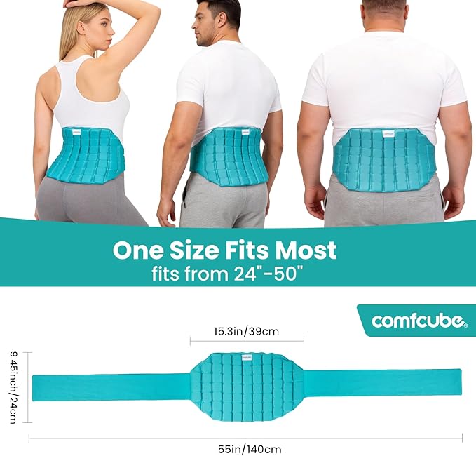 Large Ice Pack for Back Pain Relief, 2 Hours Long Lasting Cold Lower Back Ice Wrap, FSA Eligible, Flexible Cold Pack for Lower Lumbar Pain, Sciatica, Herniated Disc, Surgery Recovery
