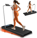 Walking Treadmill Pad with Removable Handle,2.5HP Portable Treadmills for Home &Office, Under Desk Treadmill with 8% Incline，Treadmill with Remote Control &LED Display