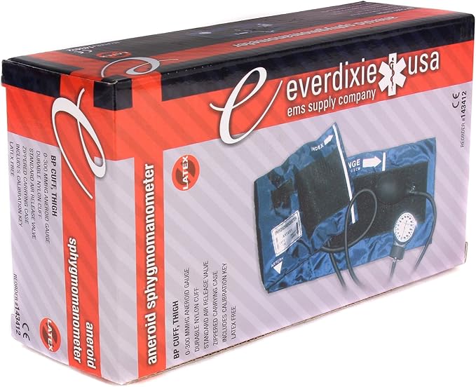 Dixie EMS Aneroid Sphygmomanometer - Thigh Size Blood Pressure Cuff