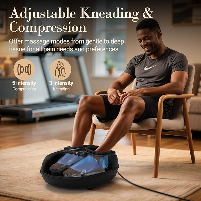 FSA Eligible HSA Foot Massager for Neuropathy, 2026 Upgraded Shiatsu Feet Massager with Heat, Compression, Deep Kneading Relief for Foot Fatigue Relief and Neuropathy, Mother Day Gift (with Remote)