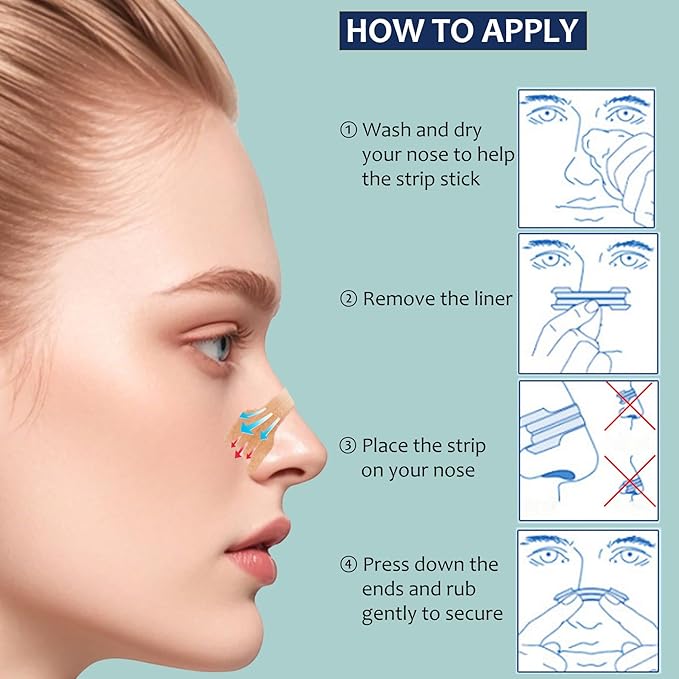 120Pcs Nasal Strips for Snoring, Nose Strips for Breathing, Snoring Aids for Men & Women, Helps Reduce Snoring & Improves Sleep (120)