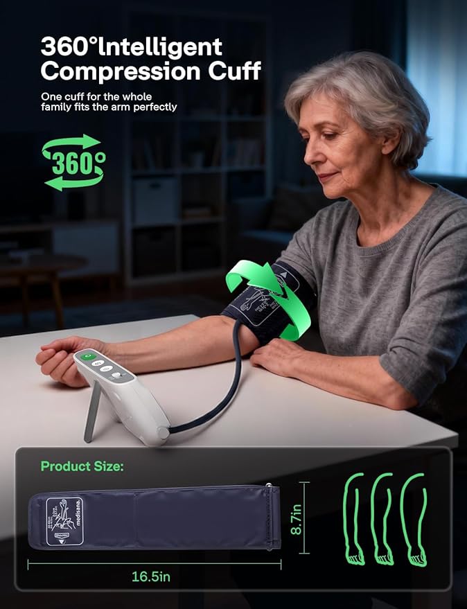 Medisana Blood Pressure Monitors for Home Use, Rechargeable Upper Arm Blood Pressure Monitor with Large LED Backlit Display, Adjustable Blood Pressure Cuff 9-17" with 2×110 Sets Memory(NO Bluetooth)