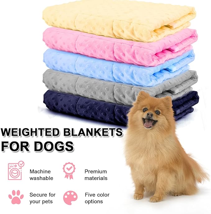 LaSyL Weighted Blanket for Pets | Thunder Blanket for Dogs Anxiety | Premium Soft Minky | Relaxation & Calming & Anti Anxiety | Used in Car, Bed, Couch | Pink, Washable Large (40"x47")