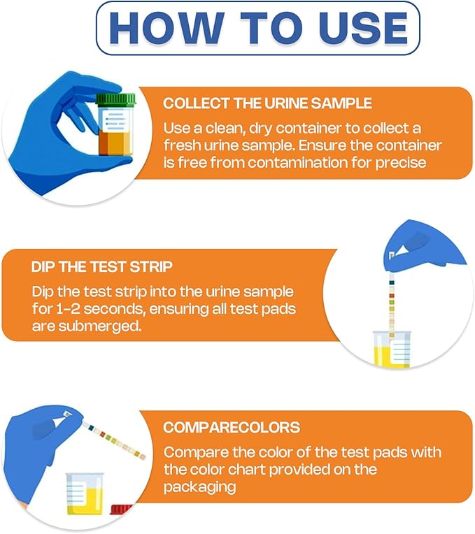 10-in-1 Urine Test Strips - 120 CT | Comprehensive Urinalysis for LEU, NIT, URO, PRO, pH, KET, BIL, SG, Calcium, and Microalbumin | Home Urinalysis Test Strips for Bladder and Urinary Tract Infections