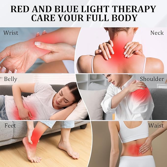Red Light Therapy for face and Body, 100LEDs Red and Blue Light Device, 415nm & 660nm &850nm Infrared Light Therapy for Home/Office, Height Adjustable & Angle Adjustable & Timer