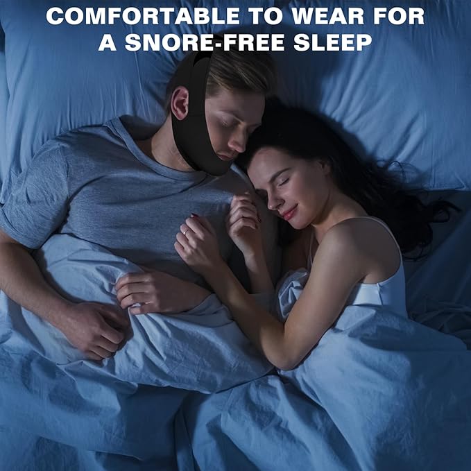 NOIKO Anti Snoring Chin Strap Adjustable, Effective Anti Snoring Device, Snore Stopper Breathable and Durable for Adult