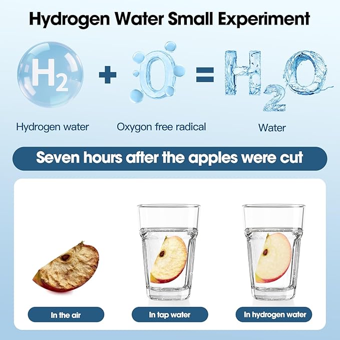 Hydrogen Water Bottle, 4600+ PPB with SPE PEM Technology, Portable Generator & 450ml Glass Bottle, UL Certified, Rechargeable - Ideal for Gym, Travel, Office & Active Lifestyle