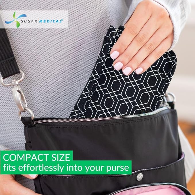 Sugar Medical Diabetes Supply Case | Medical Supplies Travel Bag | Glucose Meter Organizer | Diabetic Care Products | Glucometer Kit (Geometric)