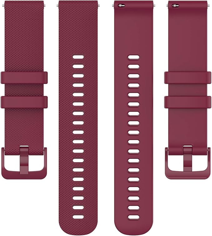 Compatible with Garmin Venu Sq Bands for Women Men, 20mm Quick Release Silicone Replacement Band Wristbands Straps Bracelet Fit for Garmin Vivoactive 3 Music, Forerunner 245 645 (Red)
