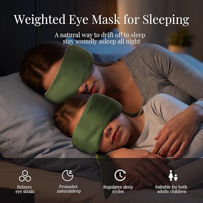 Weighted Eye Mask for Sleeping, Blackout Gravity Sleep Masks for Women Men, Cloud-Like Comfort Softness, Memory Foam, 3D Contoured, Night Eye Covers for Side Sleeper, Meditation & Relaxation
