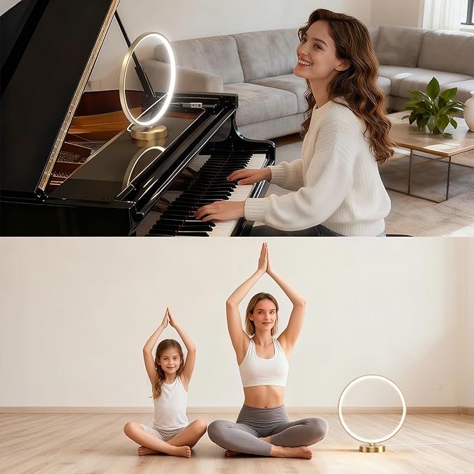 Sunlight Lamp,10000 Lux Sun Lamp,Daylight Lamp with 3 Color Temperatures, Stepless Brightness, Memory Function &Timer Natural Lamp, Desk Lamp Table Lamp for Home-Gold