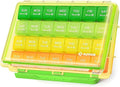 AUVON Moisture-Proof Monthly Pill Organizer, Large 28 Days Pill Box Case with Removable 4 Weeks Medication Organizer Rows, Travel-Friendly to Store Fish Oils, Vitamins, Supplements, Medications