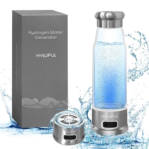Hydrogen Water Bottle Generator, 450ml Portable Water Ionizer With SPE PEM Technology, Rechargeable Hydrohealth Machine for Home, Office