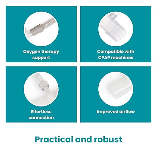 2-Pack LifeSource Oxygen Enrichment Adapter, Oxygen Connector. CPAP Tube Adapter.