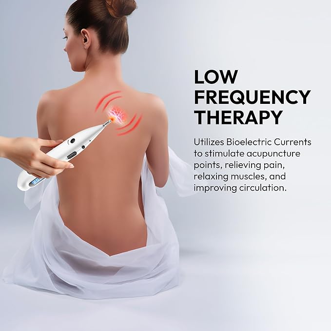 Electronic Acupuncture Meridian Pen - Electric Energy Acupoints Finder Stimulator Device with Adjustable Intensity - Rechargeable Digital Muscle Acupressure Point Massage Therapy Tool