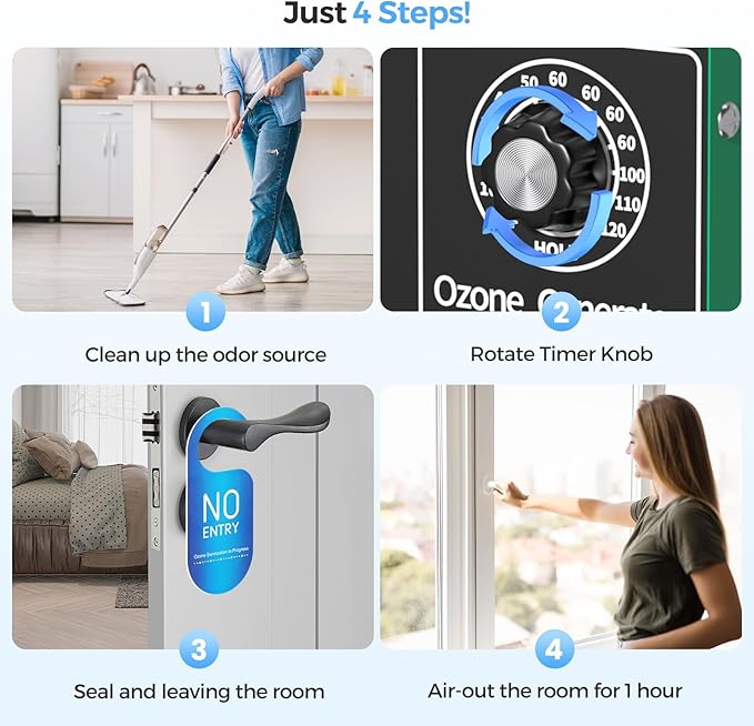 Upgraded Ozone Generator 68000mg/h，Home/Commercial Ozone Machine for Odor Removal，O3 Deodorizer with 120-Min Timer for 4000 Square Feet，Mini sized appliance for Car, Rooms, Smoke, Pets