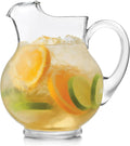 Libbey Acapulco Large Glass Pitcher Set of 2, 89 Oz, Clear, Tall Bubble Glass Pitchers with Handle, Modern Drink Pitchers for Iced Tea, Punch and More