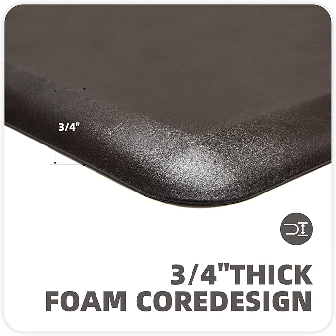 Color&Geometry Anti Fatigue Floor Comfort Mat 3/4 Inch Thick 17"x24" Perfect for Standing Desks, Kitchen Sink, Stove, Dishwasher, Countertop, Office or Garage, Brown