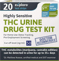 Exploro Drug Test Kit Marijuana Urine (20 Pack) – THC Tests for Home – THC Drug Test 50 ng/ml
