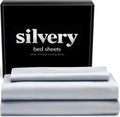 Silvery Silver Infused Bed Sheets Set - Award-Winning Self-Cooling Fabric with Self-Cleaning Silvery Technology™ That Stays Fresh 3X Longer for Hygienic Sleep (Gray, Twin XL)