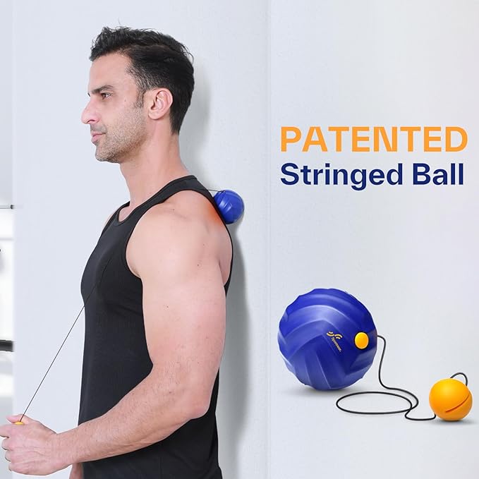 Sportneer 4 in 1 Foam Set, Muscle Relax Kit with 2 Textured Foam Pilates Rollers, Stringed Exercise Ball, Lacrosse Ball for Muscle Shoulder Back Leg Whole Body Relax Fitness Yoga
