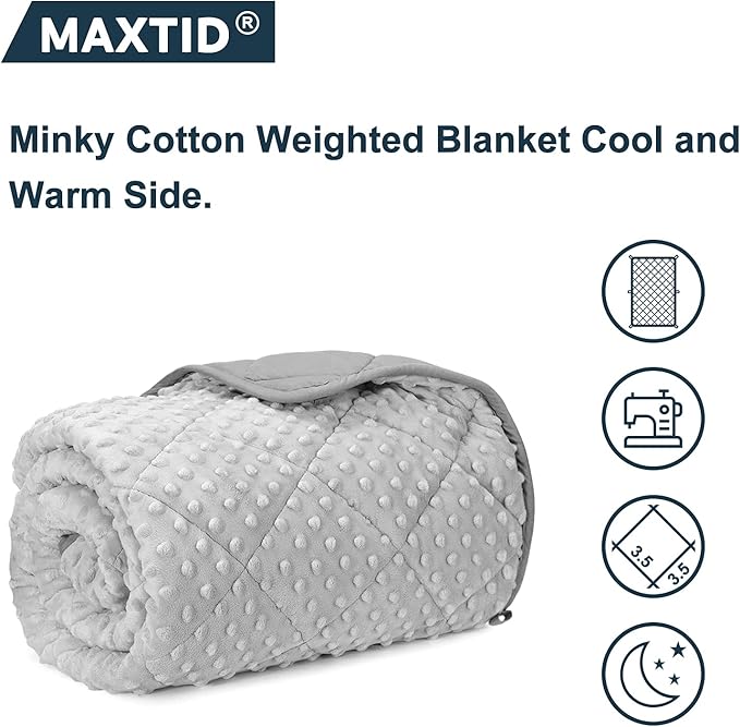 MAXTID Weighted Blanket for Kids 7 lbs 41x60 Luxurious Kids Heavy Blanket with Glass Beads, Best for 60-80lb Children