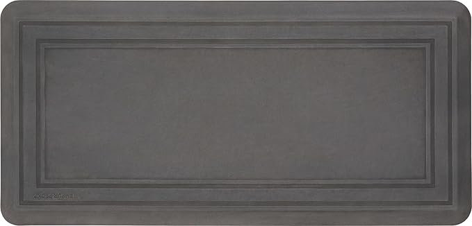 Tempur-Pedic Ultra Comfort Anti-Fatigue Frame Pewter 1' 8" x 3' 6" Kitchen Floor Mat Cushioned Ergonomic Standing Desk Mat Waterproof Non-Skid Foam