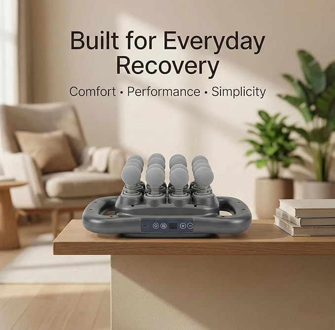 16-Head Deep Tissue Body Massager with Heat, 3 Modes & 30 Intensities, Multi-Head Back Massager for Full Body Relief, Quiet Percussion Massager for Back, Neck, Legs, Waist,2600mAh Battery