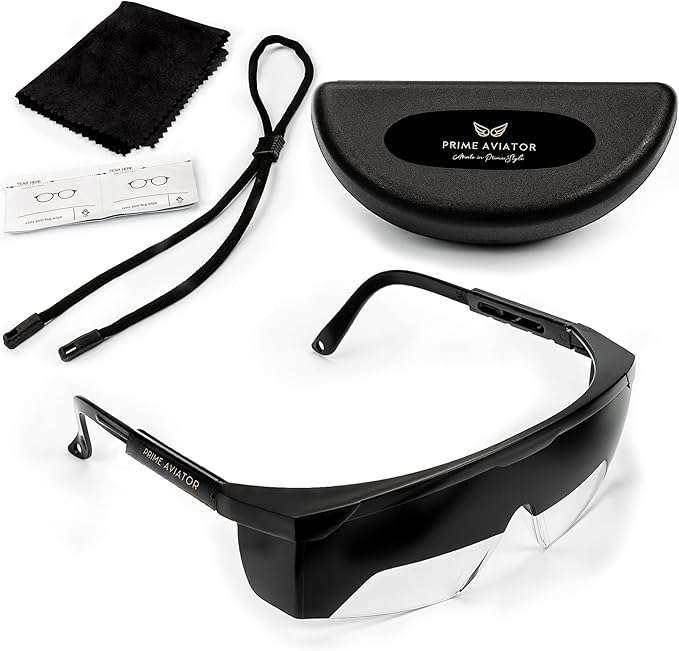 FOGGLES IFR Flight Training Glasses - Pilot Training & Simulating IMC, Sun Glare Protection, Adjustable Temples for Comfort, Blockalls, Hard Case
