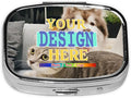 Custom Square Pill Box, Personalized Travel Pill Case, Customized Vitamin Pill Organizer for Purse Pocket Travel