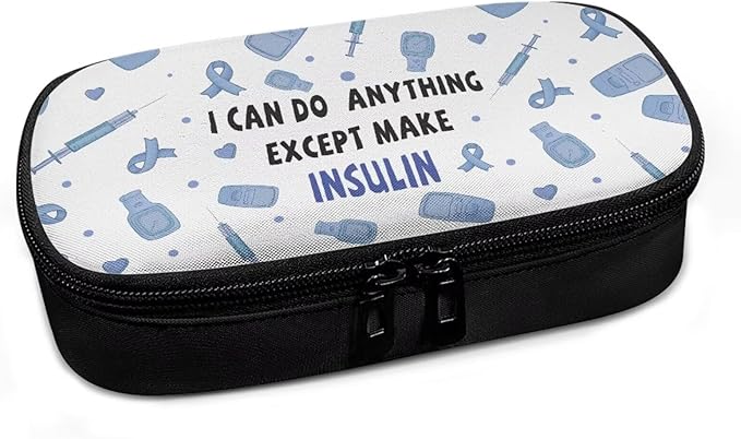 Rnyleeg White Insulin Cooler Travel Case Portable Diabetic Bags for Women Men Diabetic Supplies Storage for Home I Can Do Except Make Insulin