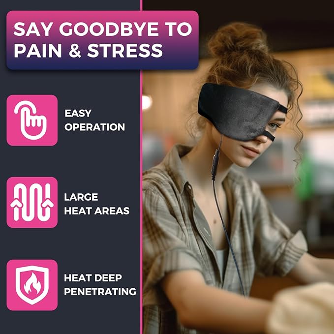 CREATRILL Single Eye Compress Moist Heat for Stye Eye Treatment, Electric Eye Heating Pad Hot Chalazion Eye Compress Heated Eye Patch Mask for One Eye Stye Blepharitis Cure Dry Eyes Relief