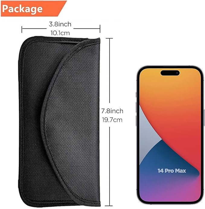 ONEVER Signal Blocking Bag, GPS RFID Faraday Bags for Phones Faraday Bag Pouch Shield Cage Wallet Phone Case for Cell Phone Privacy Protection Car Key FOB, Anti-Tracking Anti-Spying (1 Pack)
