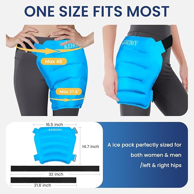 Gel Hip Ice Pack for Injuries, Reusable Cold Pack for Sciatica Pain Relief, After Surgery Recovery Supplies/Gifts for Women/Men, Hot and Cold Therapy Ice Wrap for Knee/Back/Shoulder