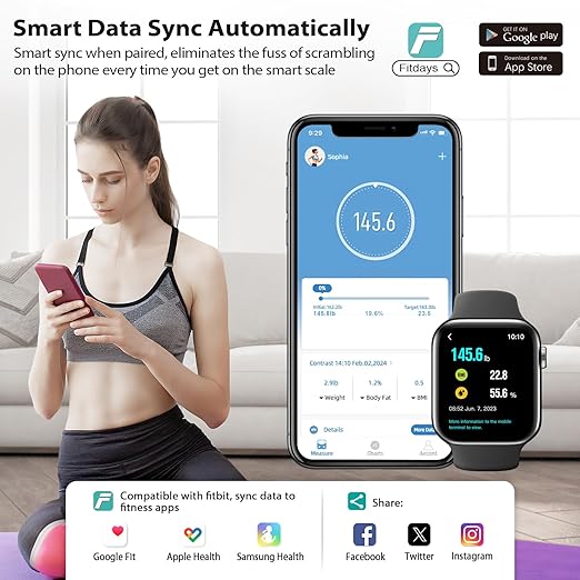 ABLEGRID Smart Bathroom Scale for Body Weight, Digital Body Fat Scale with LED Column Trend Display, BMI,Muscle Mass,Body Type, Accurate Home Weighing Scale for People with APP-Free Mode, 400lb