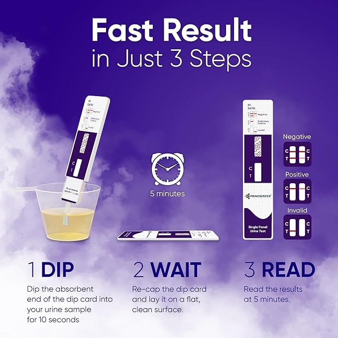 Prime Screen [10 Pack] Nicotine Tobacco Cotinine Urine Test Kit - Urine Dip Card Testing Cotinine from Smoking with Urine Cups
